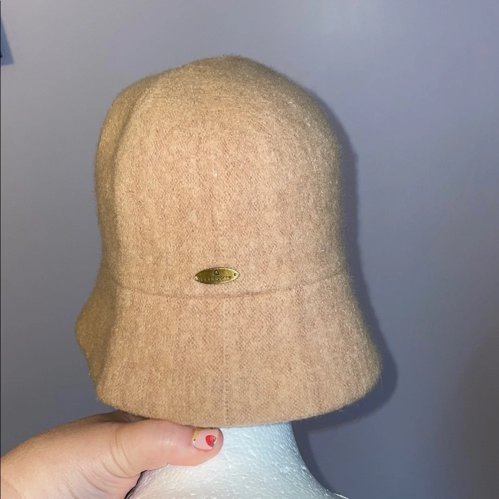 Liz Claiborne Y2K Camel Tan Wool Rabbit Hair Angora Bucket Hat OS